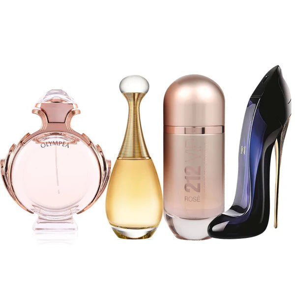 Kit 4 perfumes  Olympya + Jador + 212rose + Goodgirl (100ML)